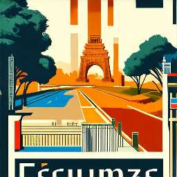 vintage travel poster for Frunze (Bishkek) using muted colors