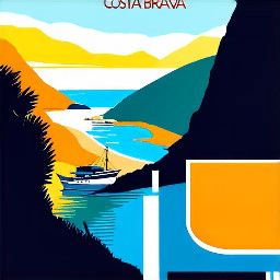 Vintage travel poster of Costa Brava