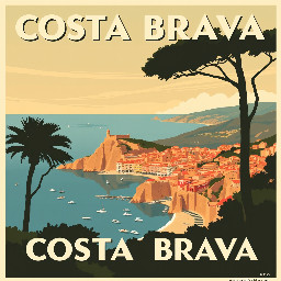 Vintage travel poster of Costa Brava