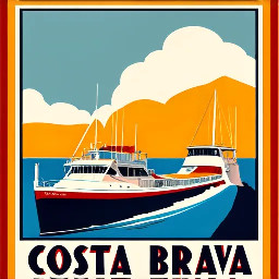 Vintage travel poster of Costa Brava