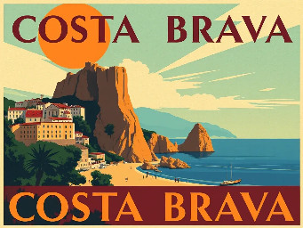 Vintage travel poster of Costa Brava